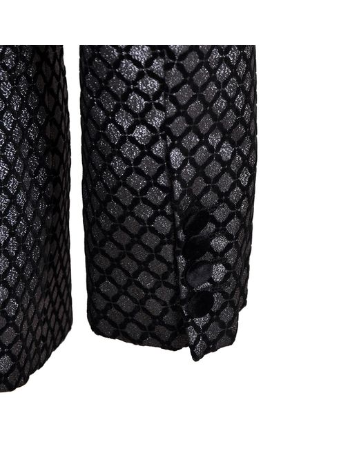 DAVID WEJ Black Washington Jacquard Velvet Shawl Lapel Blazer for men