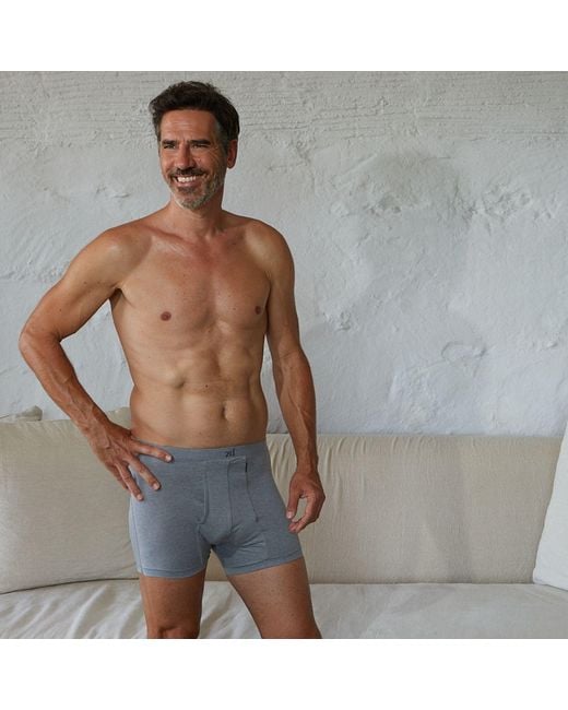 Zd - Zero Defects Gray Helios Fly Front Boxer Egyptian Cotton for men