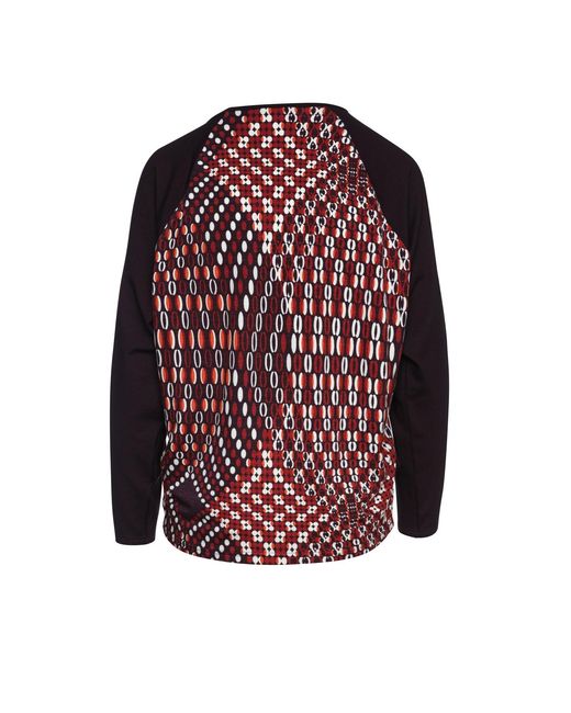 Conquista Red Allover Pattern Jersey Top