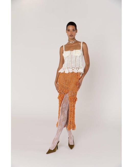 Andreeva Natural Chrysanthemum Handmade Crochet Top
