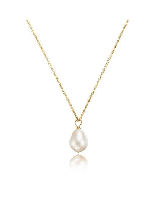 Lily & Roo Metallic Large Single Pearl Necklace