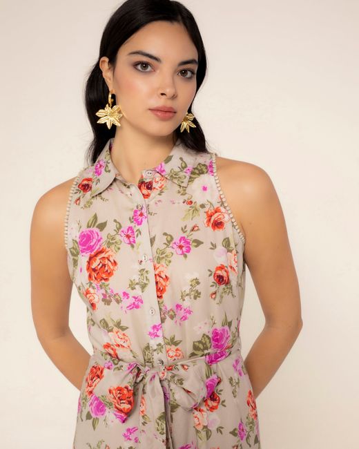 Niza Orange Long Dress With Ruffles Rosys