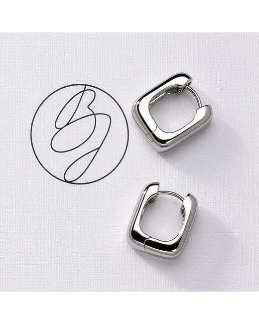 Belinda Jewelz White Chunky Block Hoops