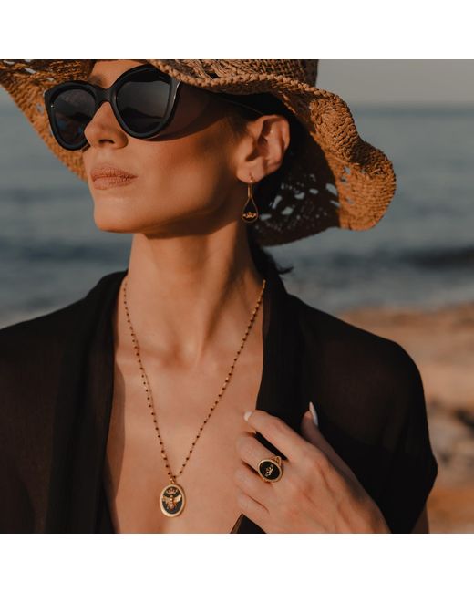 Myrto Katramadou Jewellery Metallic Queen Bee Crystal Necklace