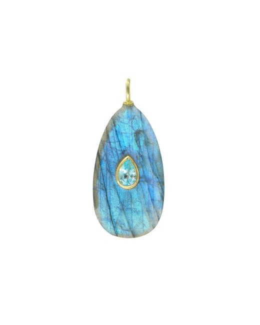 KAMARIA Blue Labradorite Gemstone Pendant With Topaz