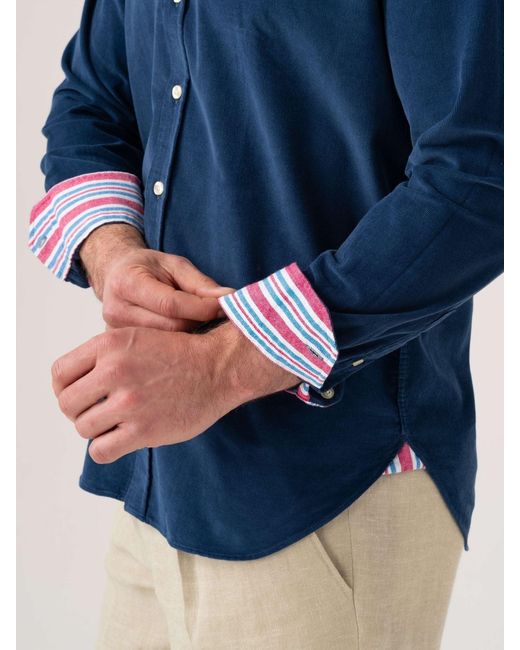 Koy Clothing Blue Dark Cord Shirt for men