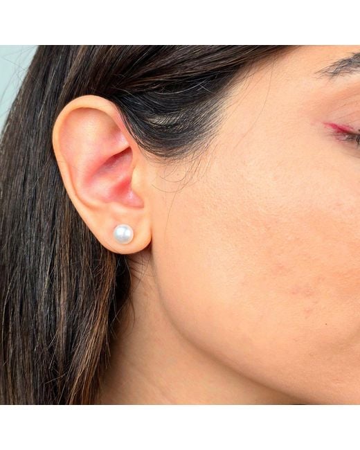 Harfi Metallic Handpicked Freshwater Plated Pearl Stud Earrings