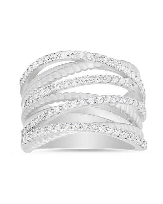 Kylie Harper White Sterling Twisted Rope Highway Statement Ring