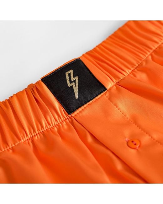 Ekcentrik Orange Satin Boxers Wild Sunrise for men