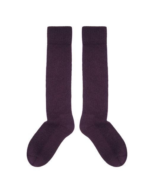 Peper Harow - Made in England Purple Wool Boot Socks for men