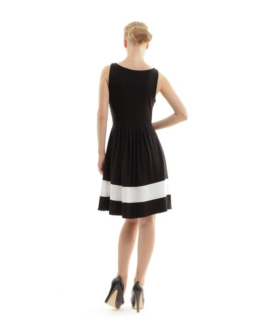 Conquista Black Contrast Panel Detail Dress