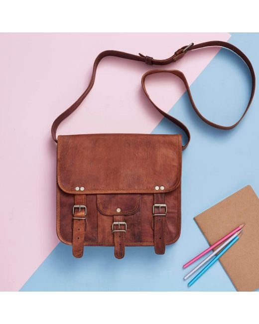 VIDA VIDA Brown Vida Vintage Leather Day Satchel