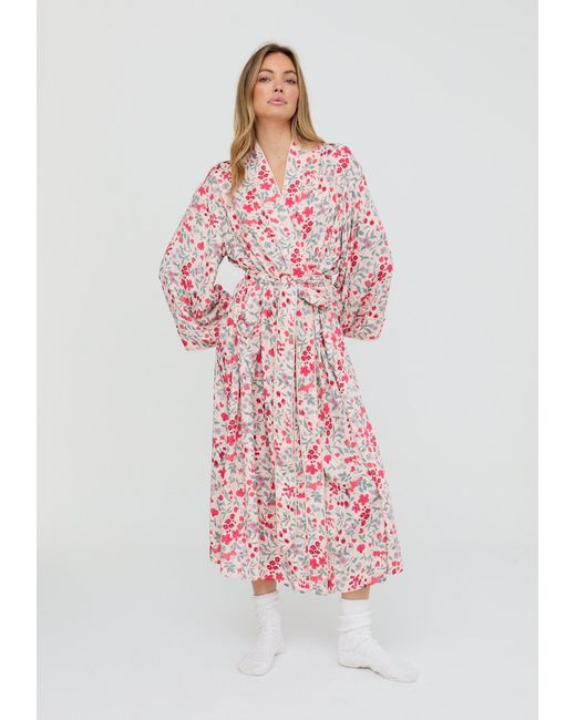 Lily and Lionel Pink Neutrals Corina Kimono Style Jasmine Print Robe