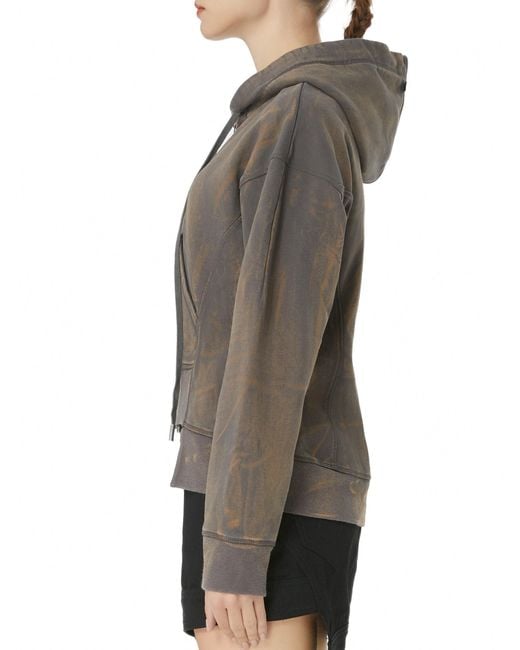 Gao Republic Green Neutrals Hoodie Zip-Front Panelled Jersey Acid