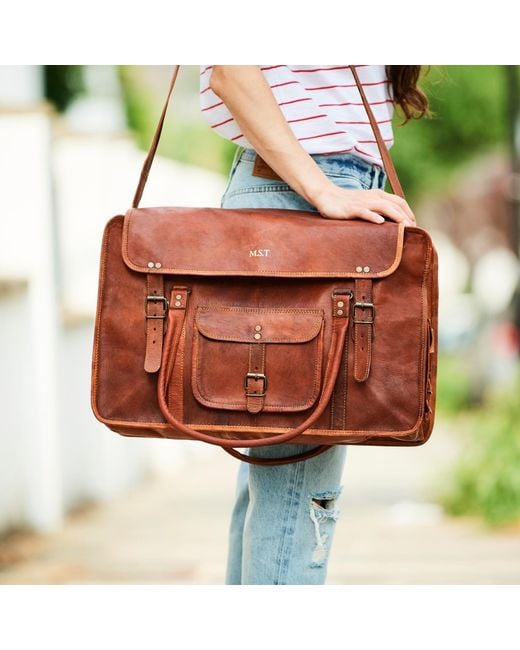 VIDA VIDA Brown Vida Vintage Leather Travel Bag Extra Large