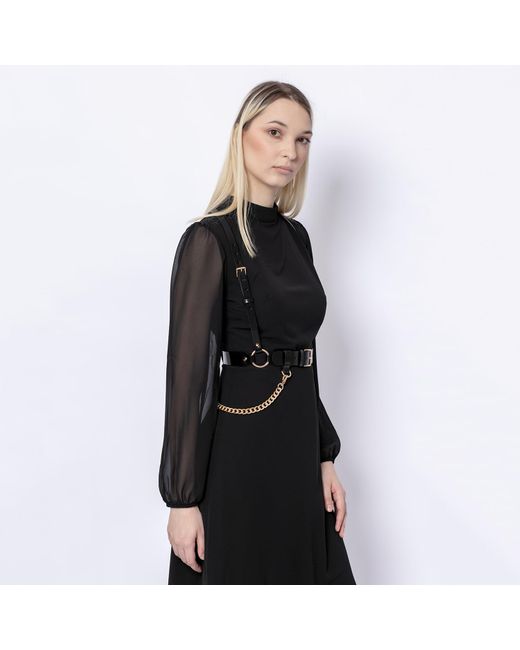 Haute Cuir Black Chained Leather Body Harness