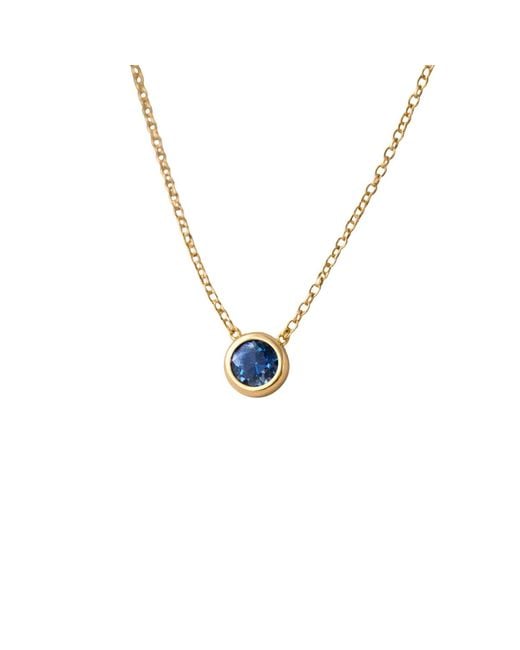 Lily Flo Jewellery Metallic Aurora Sapphire Solitaire Necklace