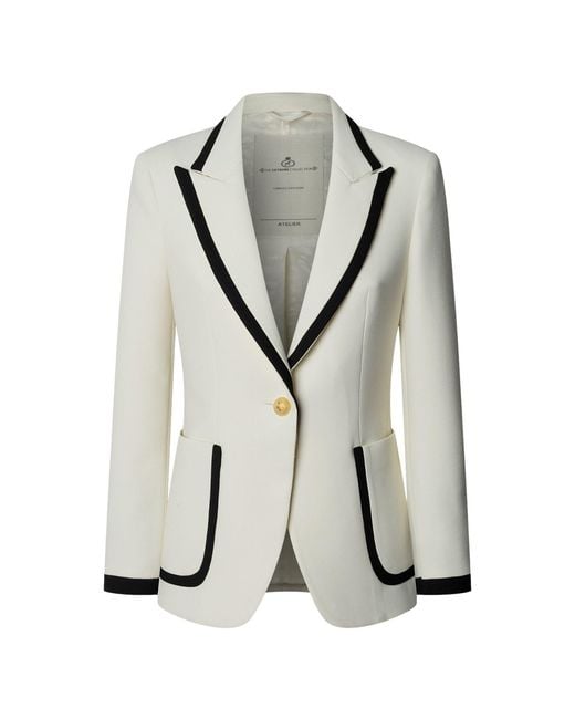 The Extreme Collection Gray Two-Tone Blazer With Piping Laurent