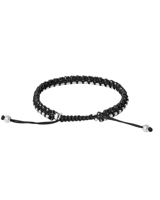 Tateossian Black Thompson Macrame Friendship Knot Bracelet With Agate for men