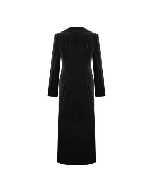 Roqaia Fashion House Black Velvet Coat