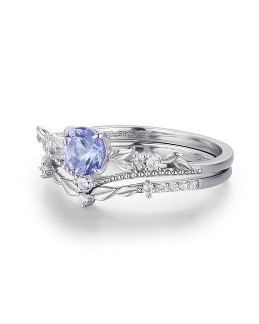 Azura Jewelry New York Blue Reverie Tanzanite Ring Set Vermeil