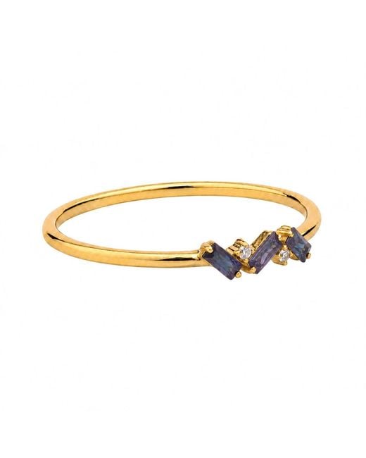 Belinda Jewelz Metallic Alexandrite Triple Baguette Birthstone Ring