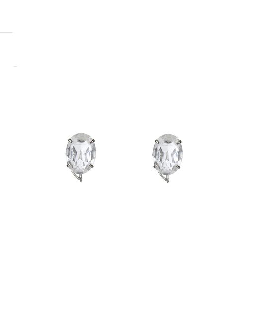 Bounkit Metallic Greta Earrings Clear Quartz Pierced