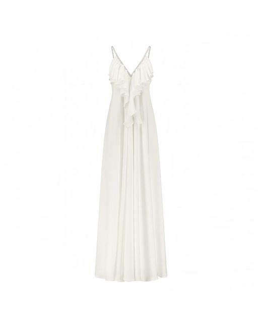 Belyed Handcraft White Marie – Backless Maxi Dress By Belyed