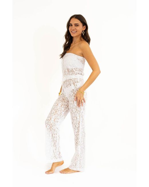 Leyla Maya Ltd White Hattie Bandeau Jumpsuit