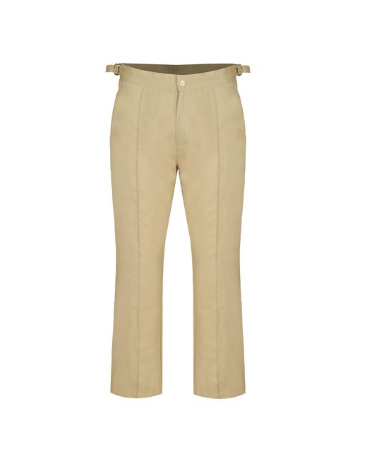DAVID WEJ Natural Neutrals Hugo Linen Trouser With Side Adjuster for men