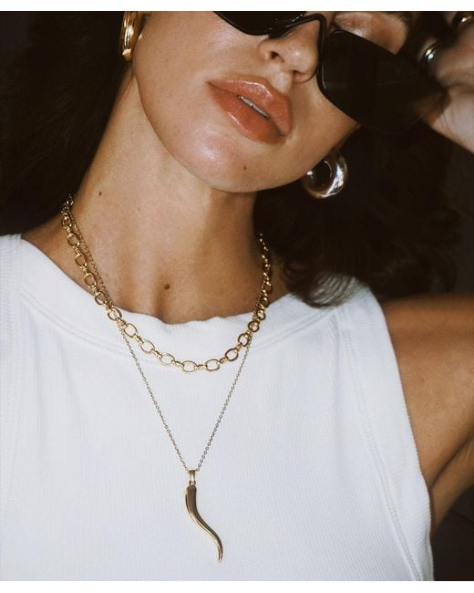 Mickey's Girl Metallic Mega Lucky Italian Horn Necklace