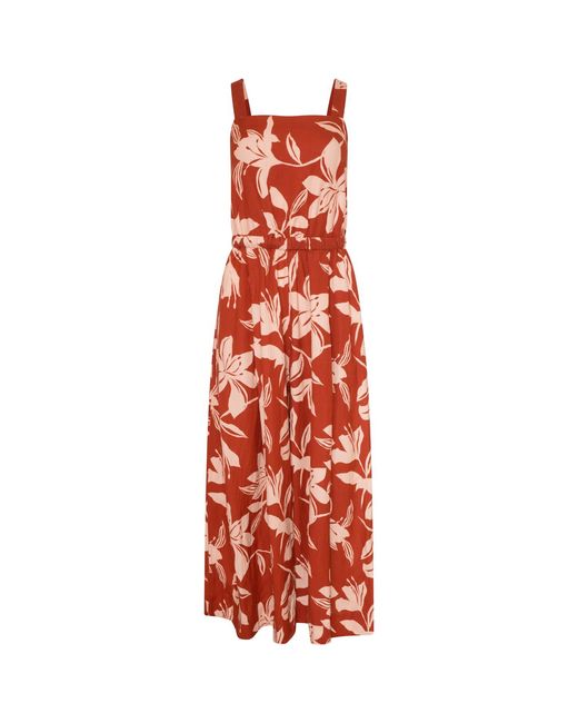 LAtelier London Red Luisa Linen Culotte Jumpsuit
