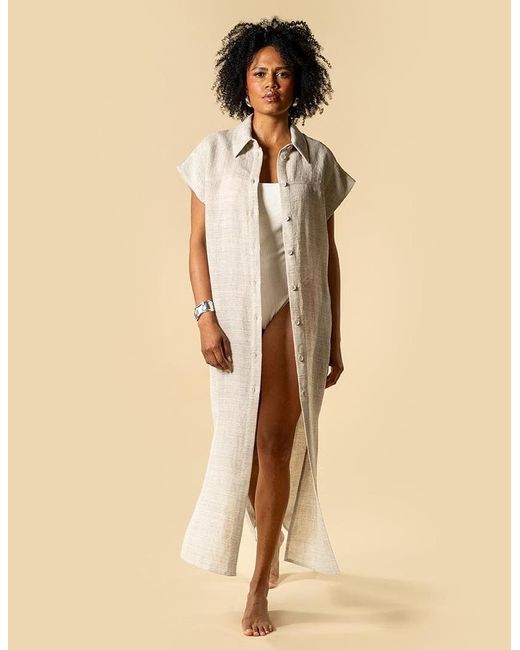 The Summer Edit Natural Neutrals Tatum Luxe Linen Shirt Dress