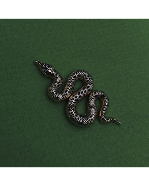 Make Heads Turn Metallic Golden Metal Pin Snake