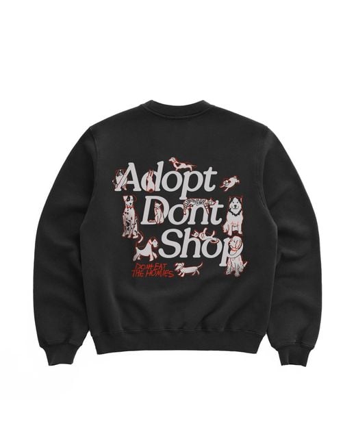 Dont Eat the Homies Black Adopt Dont Shop Crewneck for men