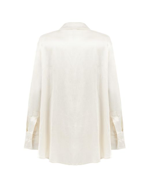 Nocturne White Neutrals Draped Shirt
