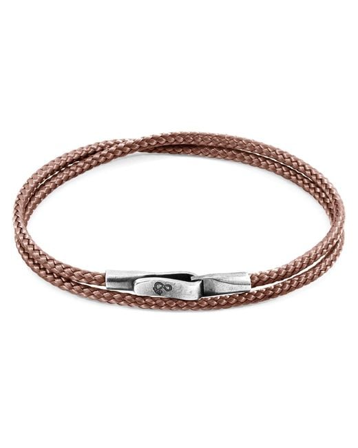 Anchor and Crew Brown Copper Liverpool & Rope Bracelet