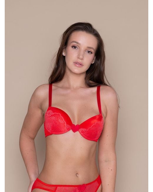 BonBon Lingerie Red Griselda Push-Up Bra