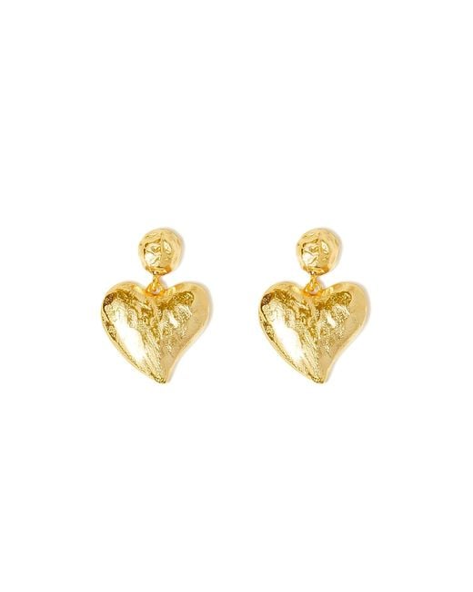 Freqnc Atelier Metallic Amor Heart Drop Earrings