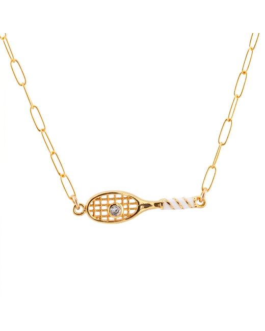 Kris Nations Metallic Tennis Racket Necklace