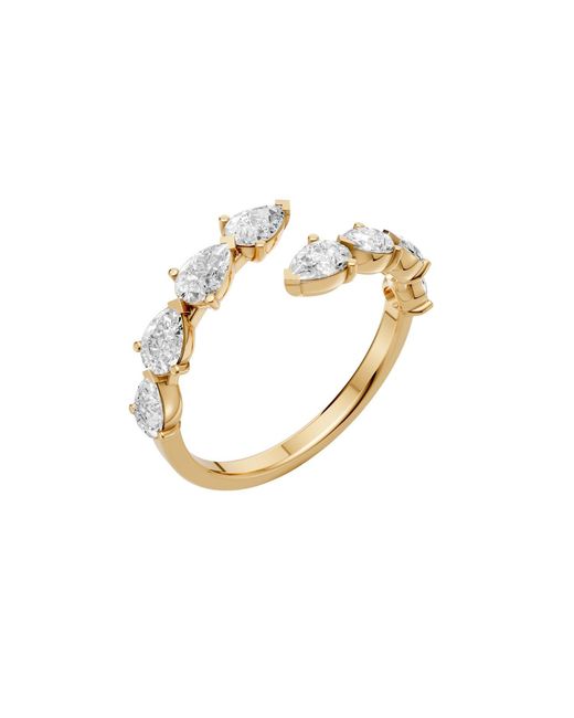 Aya Fine Jewelry Metallic Pear Lab Diamond Open Wrap Bypass Ring