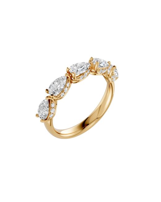 Aya Fine Jewelry Metallic Pear Lab Diamond Half Eternity Ring