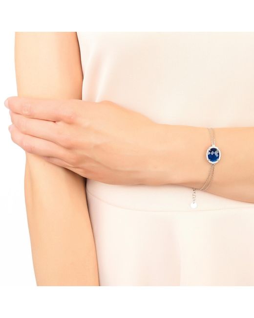 Latelita London Multicolor Beatrice Oval Gemstone Bracelet Silver Sapphire Hydro