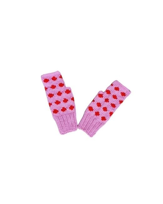 Springmoonatelier Pink Handmade Wool Hat, Gloves, And Socks Set