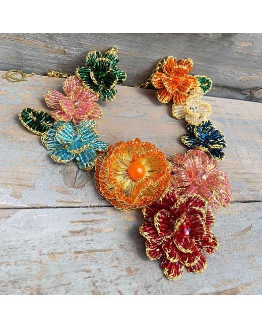 Lavish by Tricia Milaneze Multicolor Blossom Handmade Necklace