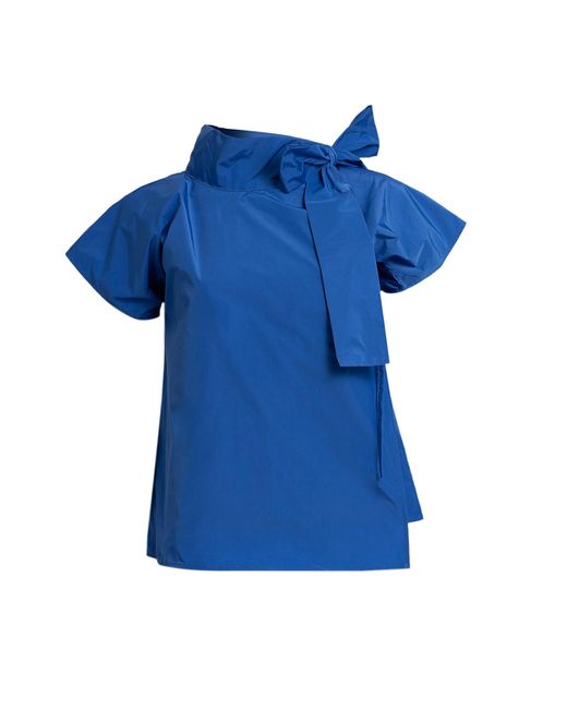 Bianca Popp Blue Halves Blouse With Shoulder Ribbon