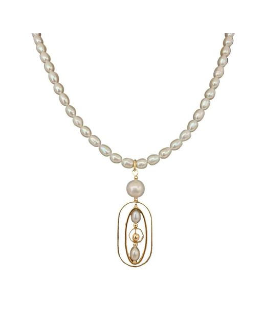 Aracheli Studio Metallic Geometric Art Pearls Necklace
