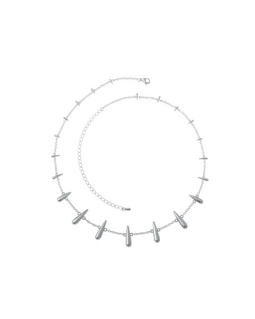Lucy Quartermaine White Sterling Long Shard Station Necklace