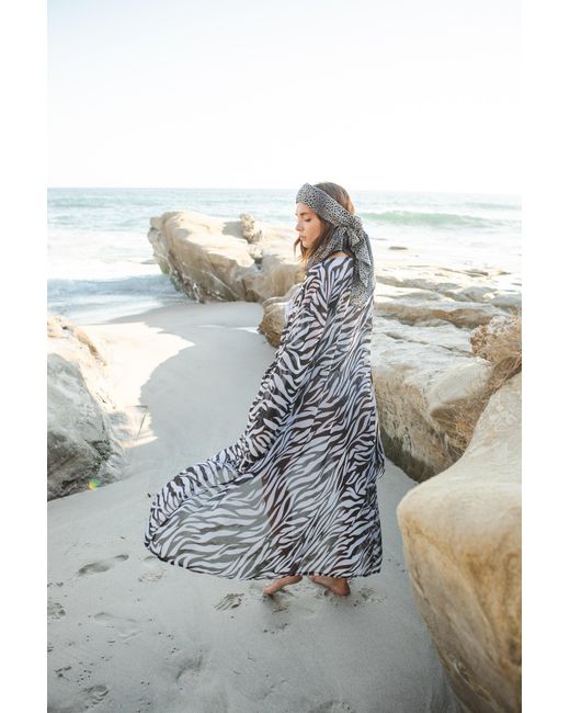 Jennafer Grace Metallic Zebra Queen Kimono
