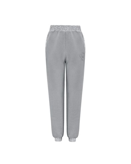 Mandragora Gray Cotton Sweatpants With Jacquard Detailing